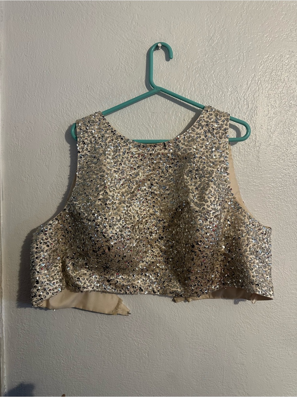 Two piece prom dress.